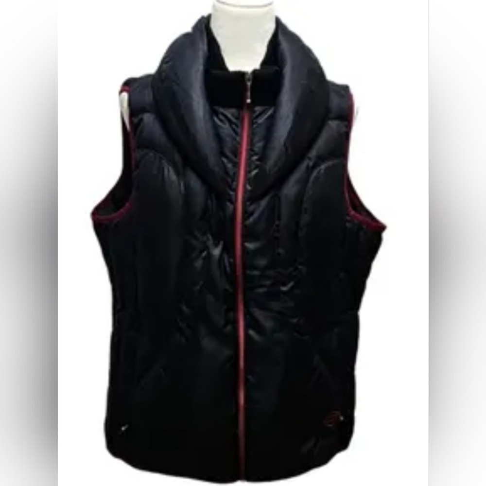 Harley Davidson Black Puffer Gorpcore Vest Women's Sz Small Duck Down Biker Core
